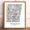 Eleville Unframed Pompano Beach Florida City View Abstract Modern Map Art Print Poster Wall Office Home Decor Line Art wgn696 - Image 2