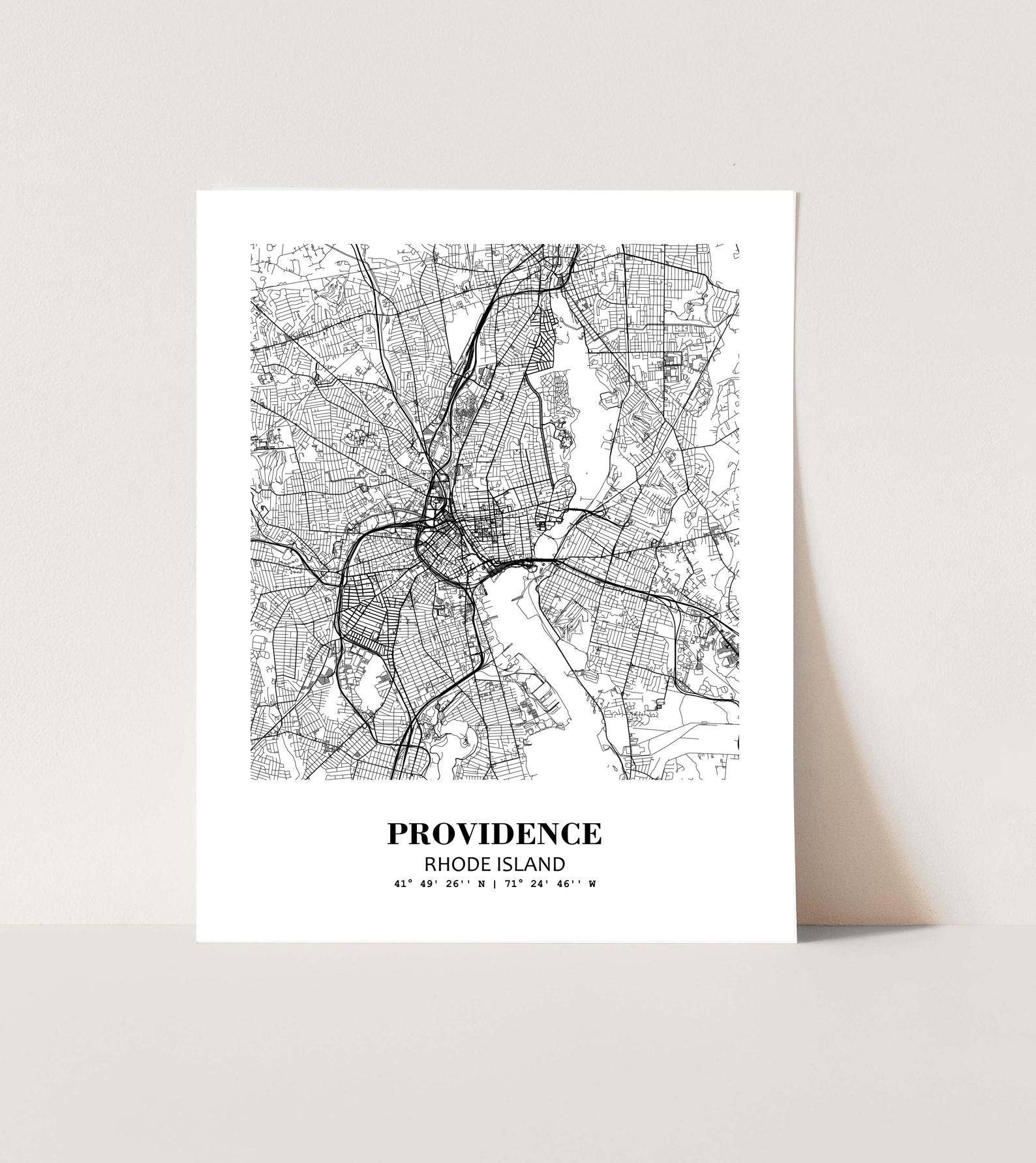 Eleville Unframed Providence Rhode Island City View Abstract Modern Map Art Print Poster Wall Office Home Decor Line Art wgn697 - Image 3