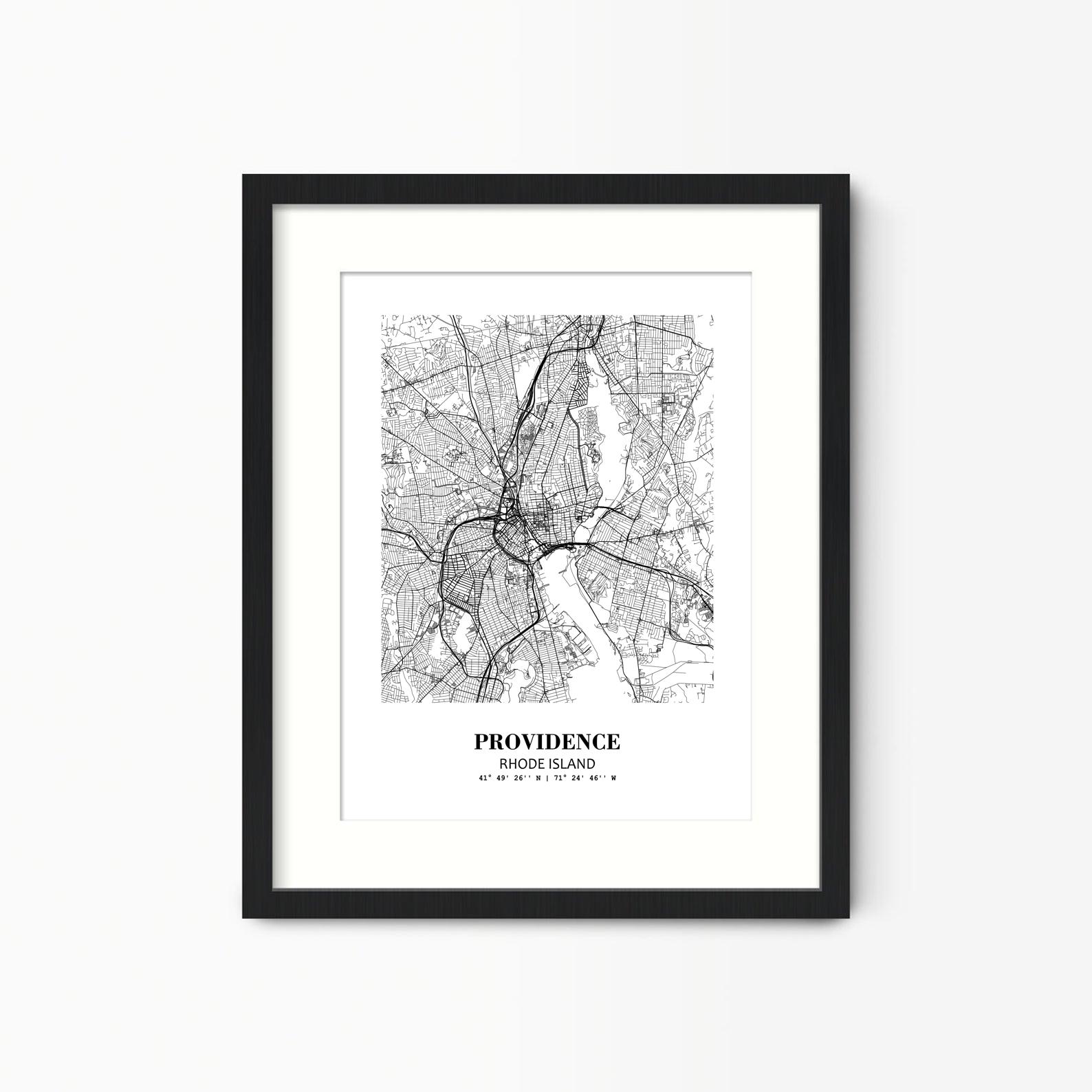 Eleville Unframed Providence Rhode Island City View Abstract Modern Map Art Print Poster Wall Office Home Decor Line Art wgn697 - Image 4