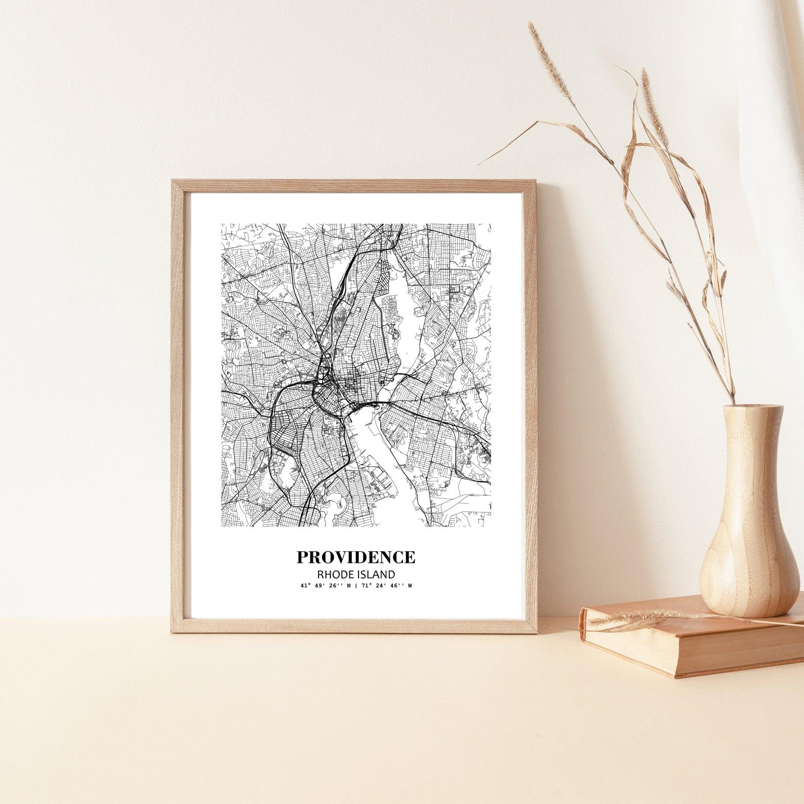 Eleville Unframed Providence Rhode Island City View Abstract Modern Map Art Print Poster Wall Office Home Decor Line Art wgn697 - Image 5