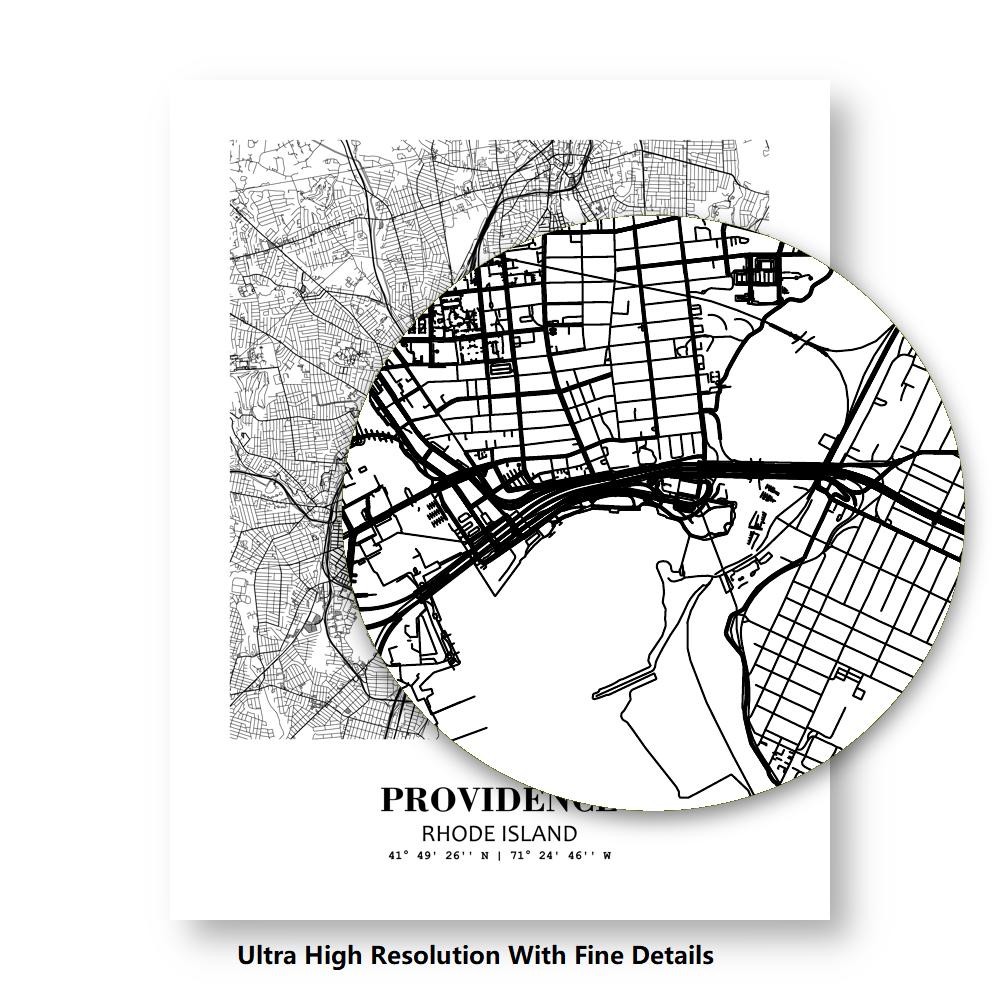 Eleville Unframed Providence Rhode Island City View Abstract Modern Map Art Print Poster Wall Office Home Decor Line Art wgn697 - Image 8