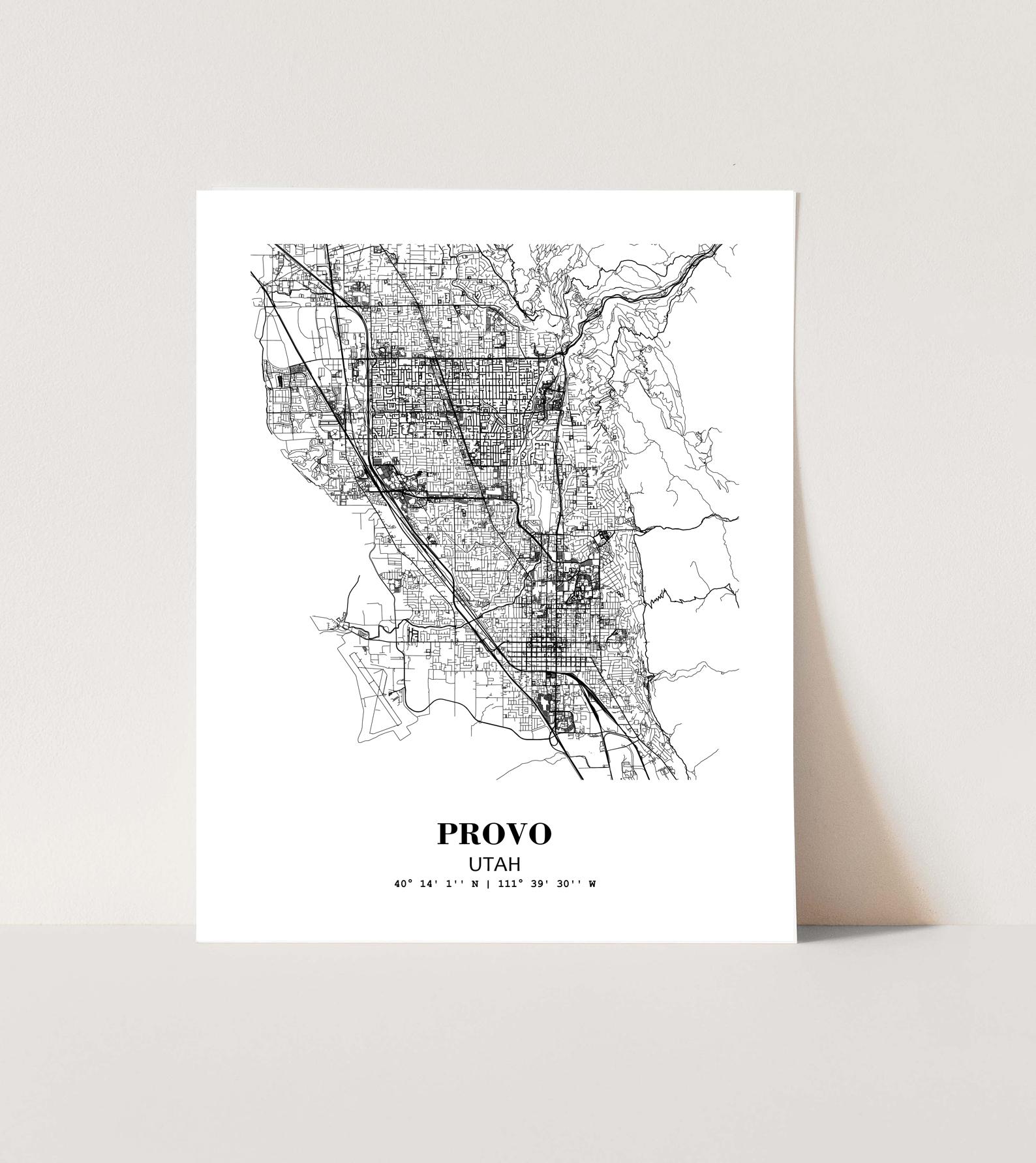 Eleville Unframed Provo Utah City View Abstract Modern Map Art Print Poster Wall Office Home Decor Line Art wgn698 - Image 3