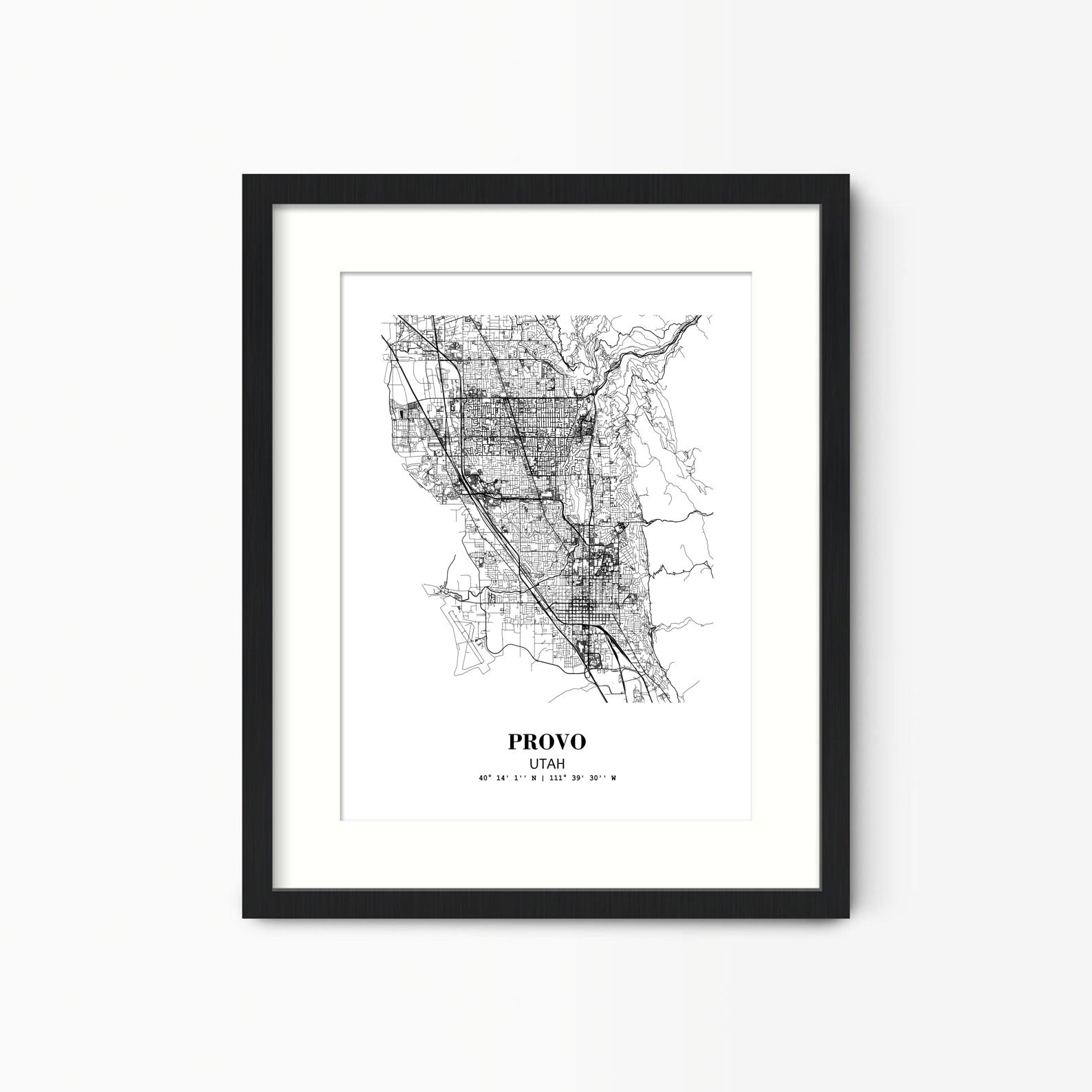Eleville Unframed Provo Utah City View Abstract Modern Map Art Print Poster Wall Office Home Decor Line Art wgn698 - Image 4