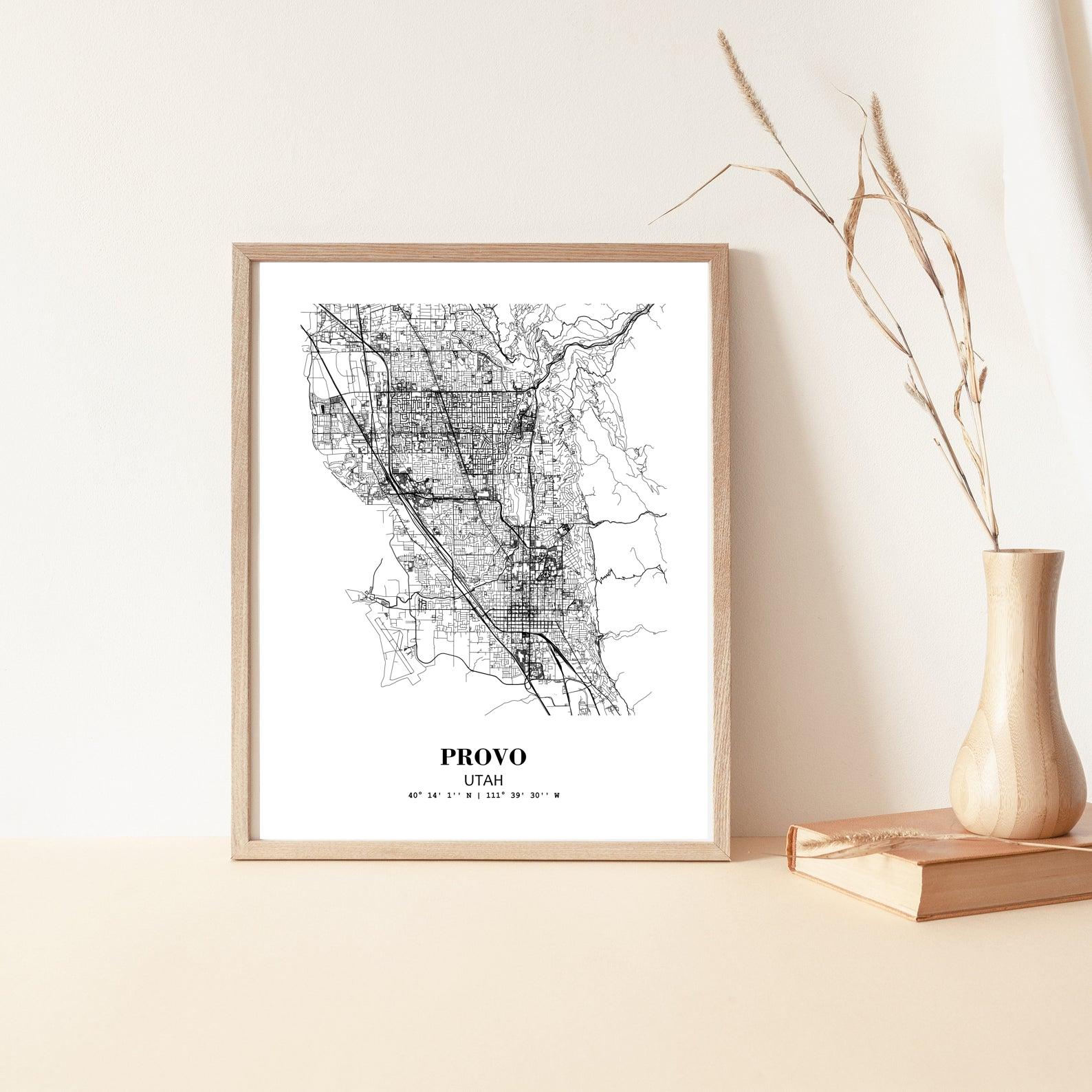 Eleville Unframed Provo Utah City View Abstract Modern Map Art Print Poster Wall Office Home Decor Line Art wgn698 - Image 5