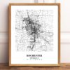 Eleville Unframed Rochester Minnesota City View Abstract Modern Map Art Print Poster Wall Office Home Decor Line Art wgn710 - Image 2