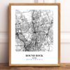 Eleville Unframed Round Rock Texas City View Abstract Modern Map Art Print Poster Wall Office Home Decor Line Art wgn713 - Image 2