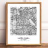 Eleville Unframed Santa Clara California City View Abstract Modern Map Art Print Poster Wall Office Home Decor Line Art wgn719 - Image 2