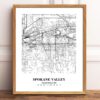 Eleville Unframed Spokane Valley Washington City View Abstract Modern Map Art Print Poster Wall Office Home Decor Line Art wgn727 - Image 2