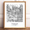 Eleville Unframed Sunnyvale California City View Abstract Modern Map Art Print Poster Wall Office Home Decor Line Art wgn734 - Image 2