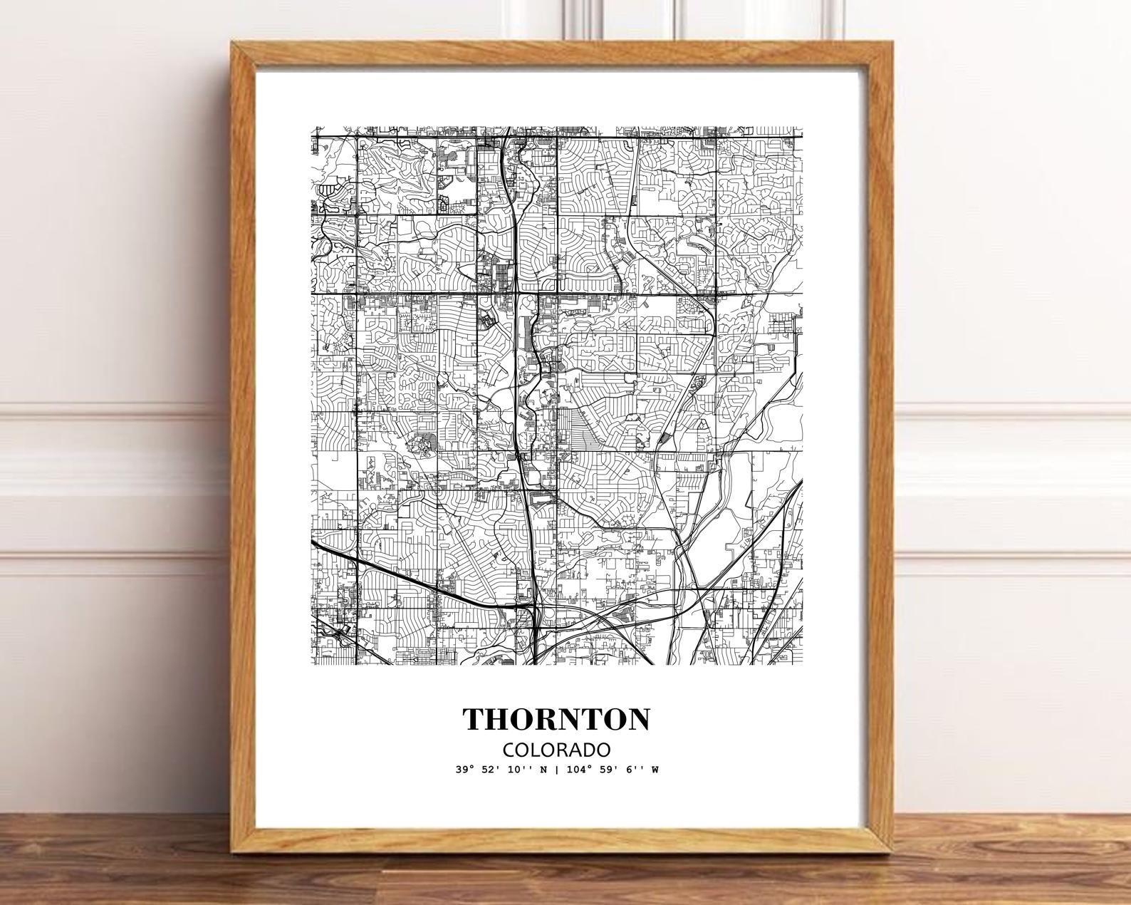 Eleville Unframed Thornton Colorado City View Abstract Modern Map Art Print Poster Wall Office Home Decor Line Art wgn738 - Image 2