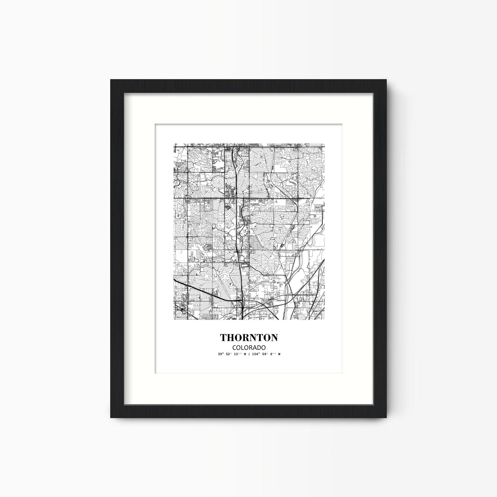 Eleville Unframed Thornton Colorado City View Abstract Modern Map Art Print Poster Wall Office Home Decor Line Art wgn738 - Image 4