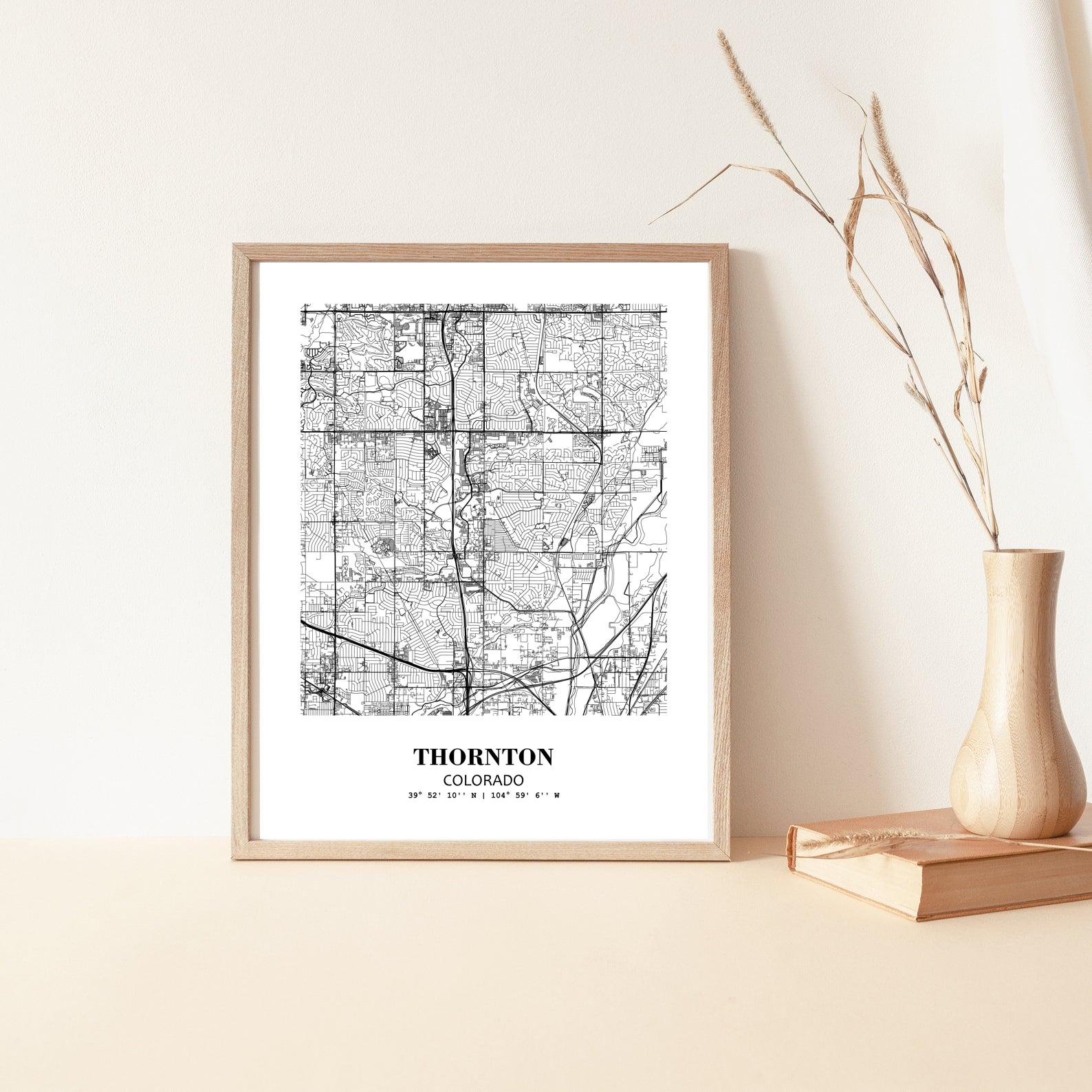Eleville Unframed Thornton Colorado City View Abstract Modern Map Art Print Poster Wall Office Home Decor Line Art wgn738 - Image 5
