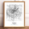 Eleville Unframed Topeka Kansas City View Abstract Modern Map Art Print Poster Wall Office Home Decor Line Art wgn740 - Image 2