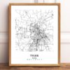 Eleville Unframed Tyler Texas City View Abstract Modern Map Art Print Poster Wall Office Home Decor Line Art wgn742 - Image 2