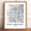 Eleville Unframed West Valley City Utah City View Abstract Modern Map Art Print Poster Wall Office Home Decor Line Art wgn751 - Image 2