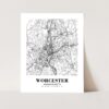 Eleville Unframed Worcester Massachusetts City View Abstract Modern Map Art Print Poster Wall Office Home Decor Line Art wgn755 - Image 3