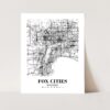 Eleville Unframed Fox Cities Wisconsin City View Abstract Modern Map Art Print Poster Wall Office Home Decor Line Art wgn760 - Image 3