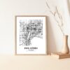 Eleville Unframed Fox Cities Wisconsin City View Abstract Modern Map Art Print Poster Wall Office Home Decor Line Art wgn760 - Image 5