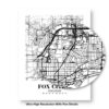 Eleville Unframed Fox Cities Wisconsin City View Abstract Modern Map Art Print Poster Wall Office Home Decor Line Art wgn760 - Image 8