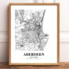 Eleville Unframed Aberdeen Scotland City View Abstract Modern Map Art Print Poster Wall Office Home Decor Line Art wgn761 - Image 2