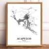 Eleville Unframed Acapulco Mexico City View Abstract Modern Map Art Print Poster Wall Office Home Decor Line Art wgn762 - Image 2
