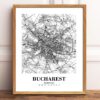 Eleville Unframed Bucharest Romania City View Abstract Modern Map Art Print Poster Wall Office Home Decor Line Art wgn770 - Image 2