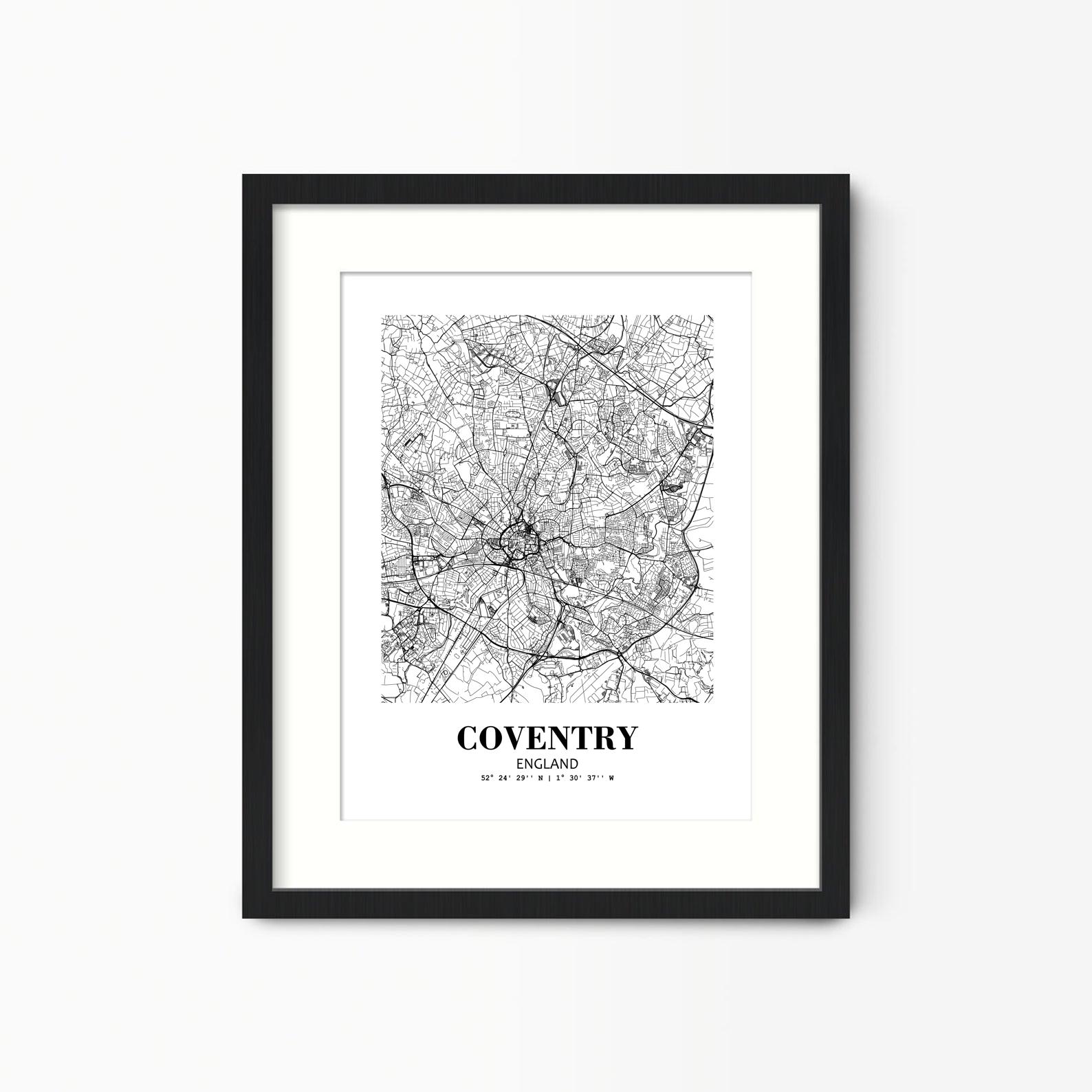 Eleville Unframed Coventry England City View Abstract Modern Map Art Print Poster Wall Office Home Decor Line Art wgn774 - Image 4