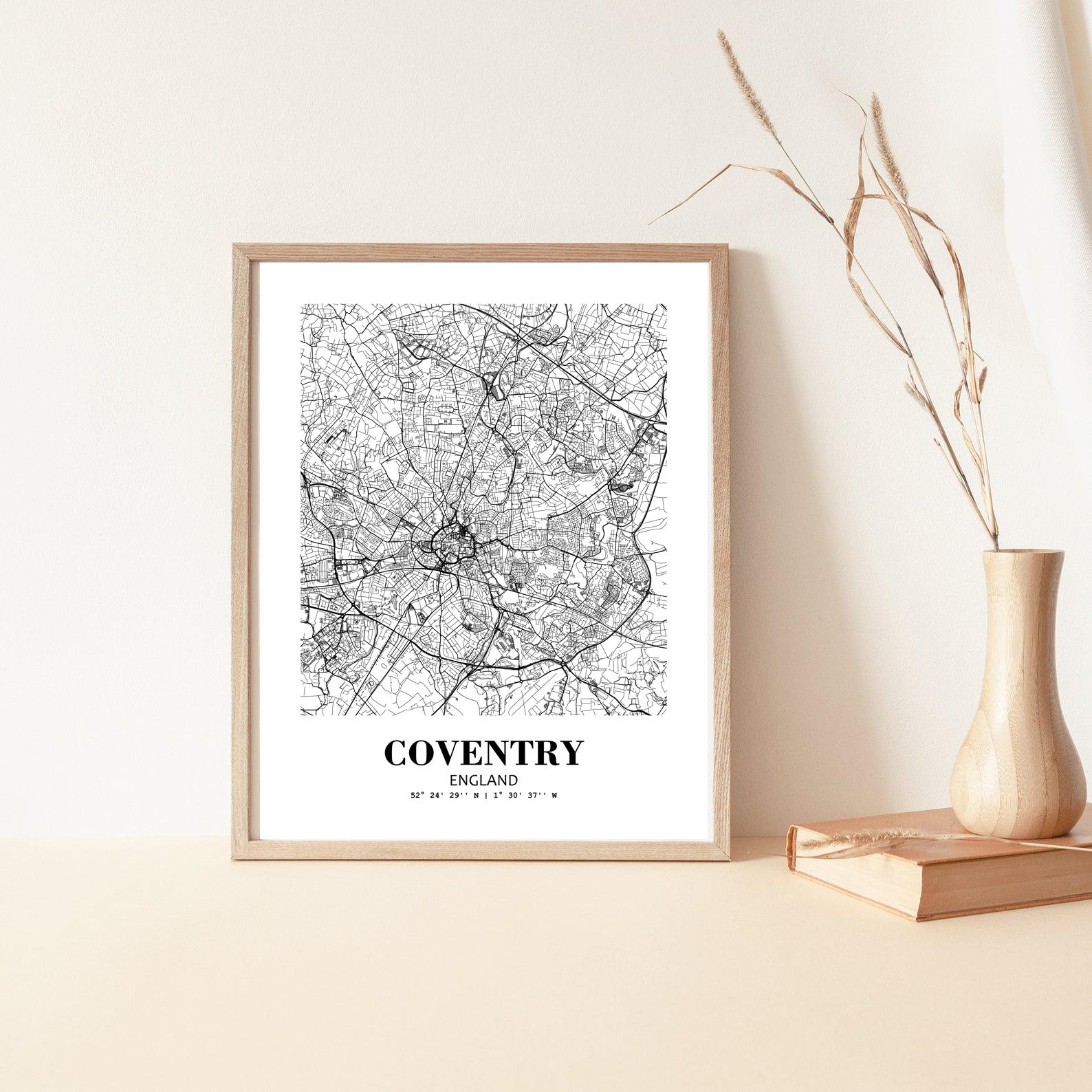 Eleville Unframed Coventry England City View Abstract Modern Map Art Print Poster Wall Office Home Decor Line Art wgn774 - Image 5