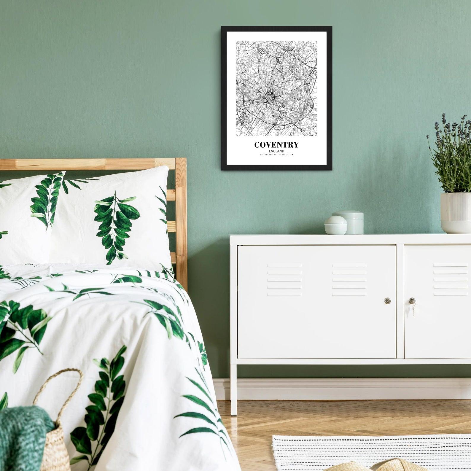 Eleville Unframed Coventry England City View Abstract Modern Map Art Print Poster Wall Office Home Decor Line Art wgn774 - Image 6