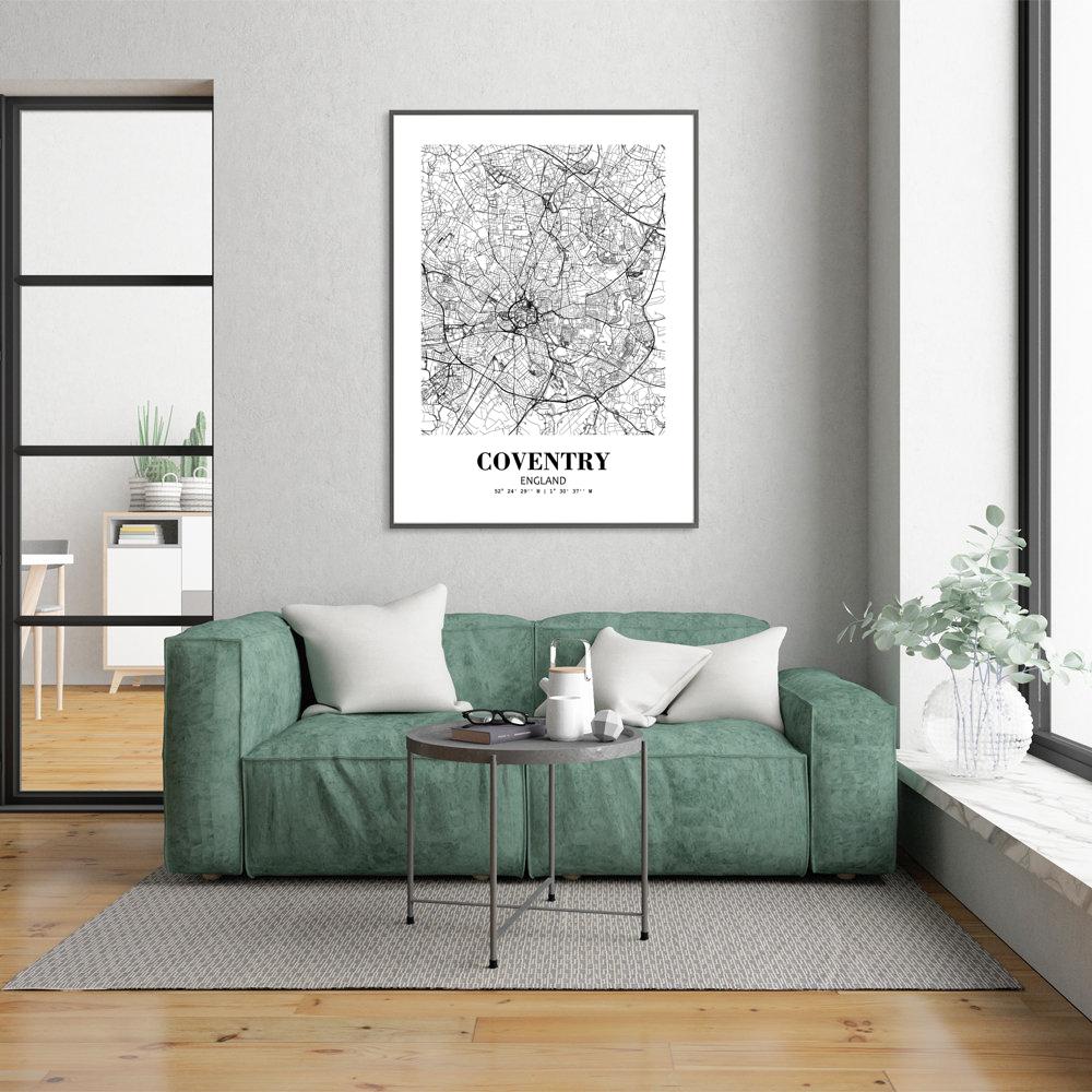 Eleville Unframed Coventry England City View Abstract Modern Map Art Print Poster Wall Office Home Decor Line Art wgn774 - Image 7