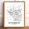 Eleville Unframed Dunfermline Scotland City View Abstract Modern Map Art Print Poster Wall Office Home Decor Line Art wgn781 - Image 2