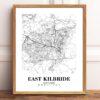 Eleville Unframed East Kilbride Scotland City View Abstract Modern Map Art Print Poster Wall Office Home Decor Line Art wgn783 - Image 2