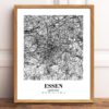 Eleville Unframed Essen Germany City View Abstract Modern Map Art Print Poster Wall Office Home Decor Line Art wgn785 - Image 2