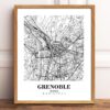 Eleville Unframed Grenoble France City View Abstract Modern Map Art Print Poster Wall Office Home Decor Line Art wgn789 - Image 2