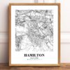 Eleville Unframed Hamilton Scotland City View Abstract Modern Map Art Print Poster Wall Office Home Decor Line Art wgn790 - Image 2