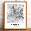 Eleville Unframed Kharkiv Ukraine City View Abstract Modern Map Art Print Poster Wall Office Home Decor Line Art wgn792 - Image 2