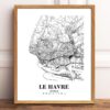 Eleville Unframed Le Havre France City View Abstract Modern Map Art Print Poster Wall Office Home Decor Line Art wgn794 - Image 2