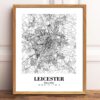 Eleville Unframed Leicester England City View Abstract Modern Map Art Print Poster Wall Office Home Decor Line Art wgn795 - Image 2