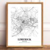 Eleville Unframed Limerick Ireland City View Abstract Modern Map Art Print Poster Wall Office Home Decor Line Art wgn797 - Image 2