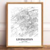 Eleville Unframed Livingston Scotland City View Abstract Modern Map Art Print Poster Wall Office Home Decor Line Art wgn798 - Image 2