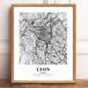 Eleville Unframed Lyon France City View Abstract Modern Map Art Print Poster Wall Office Home Decor Line Art wgn799 - Image 2