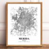 Eleville Unframed Merida Mexico City View Abstract Modern Map Art Print Poster Wall Office Home Decor Line Art wgn800 - Image 2