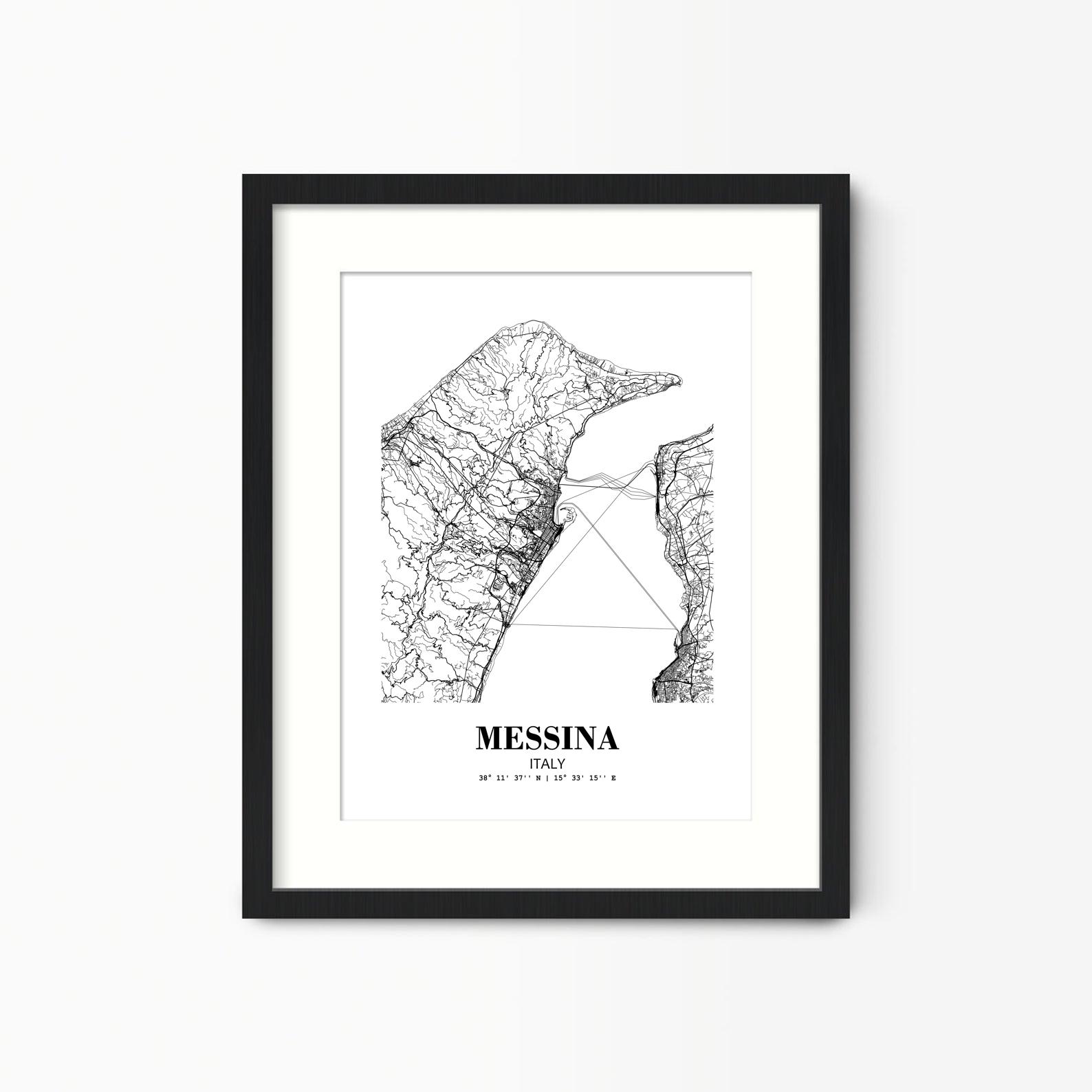Eleville Unframed Messina Italy City View Abstract Modern Map Art Print Poster Wall Office Home Decor Line Art wgn801 - Image 4