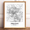 Eleville Unframed Preston England City View Abstract Modern Map Art Print Poster Wall Office Home Decor Line Art wgn811 - Image 2