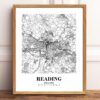 Eleville Unframed Reading England City View Abstract Modern Map Art Print Poster Wall Office Home Decor Line Art wgn814 - Image 2
