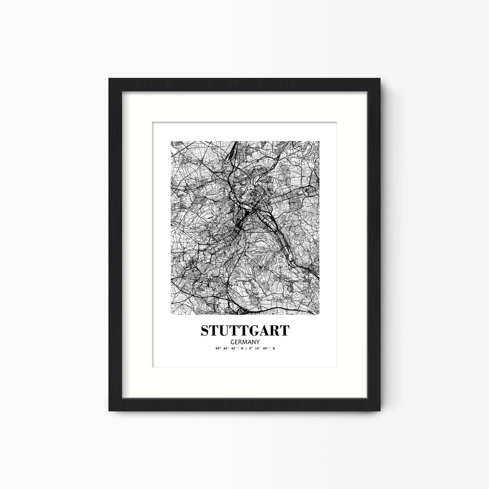 Eleville Unframed Stuttgart Germany City View Abstract Modern Map Art Print Poster Wall Office Home Decor Line Art wgn821 - Image 4