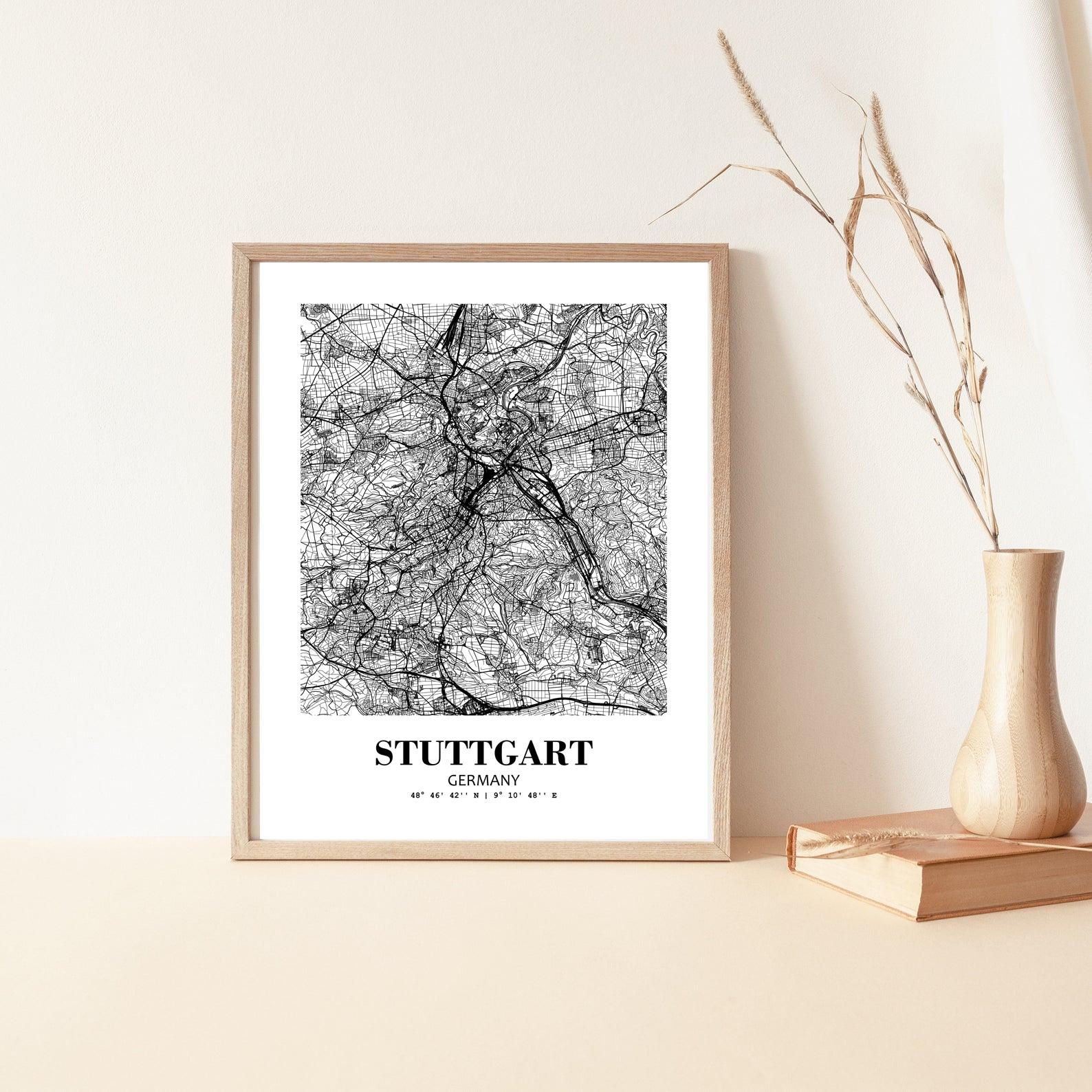 Eleville Unframed Stuttgart Germany City View Abstract Modern Map Art Print Poster Wall Office Home Decor Line Art wgn821 - Image 5