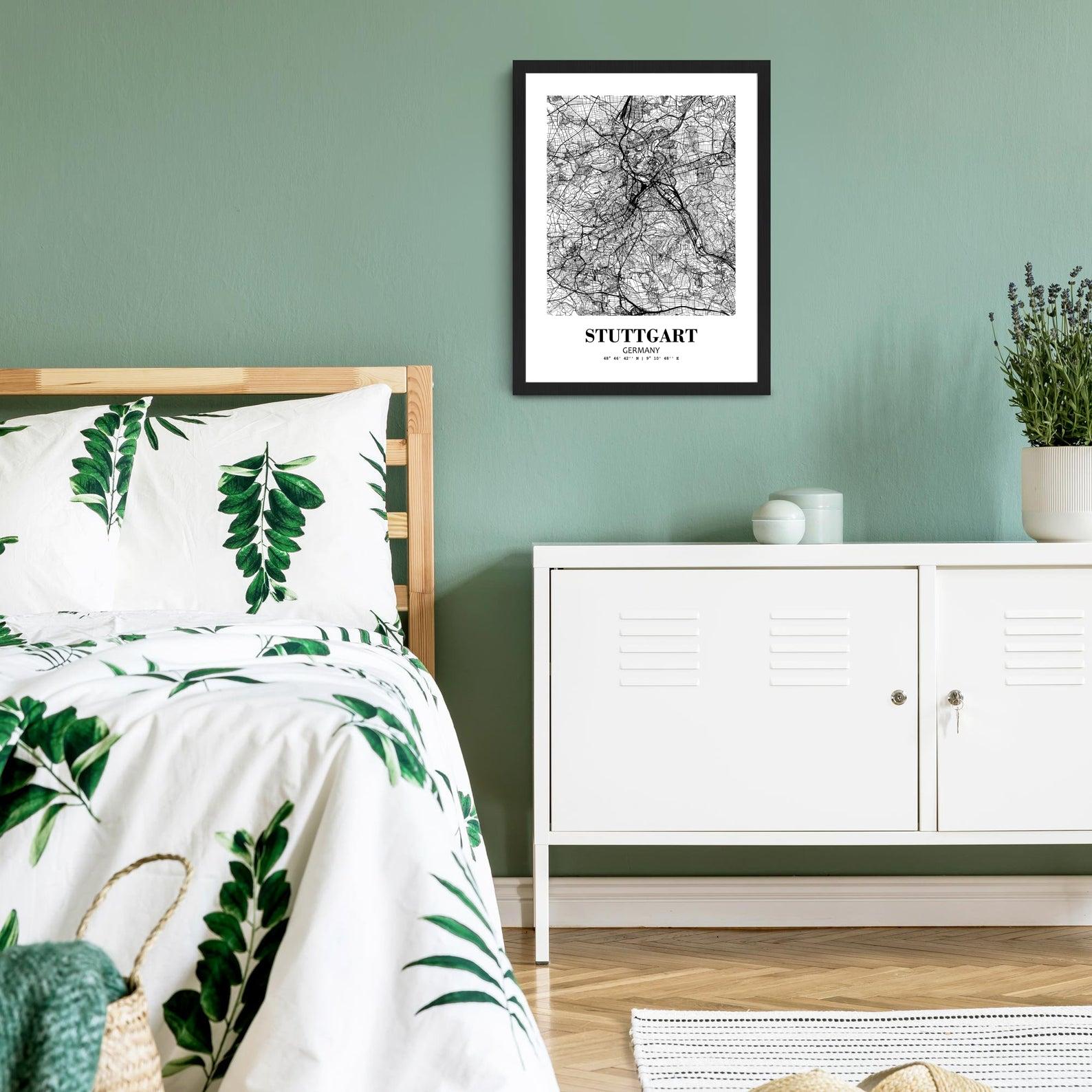 Eleville Unframed Stuttgart Germany City View Abstract Modern Map Art Print Poster Wall Office Home Decor Line Art wgn821 - Image 6