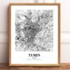 Eleville Unframed Turin Italy City View Abstract Modern Map Art Print Poster Wall Office Home Decor Line Art wgn827 - Image 2