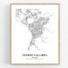 Eleville Unframed Puerto Vallarta Mexico City View Abstract Modern Map Art Print Poster Wall Office Home Decor Line Art wgn813 - Image 8